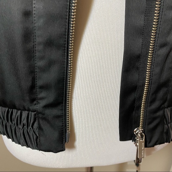 Karen Millen Black Bomber Jacket Fits XS S Sz 6 - Picture 4 of 14